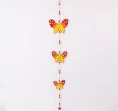 Handmade Wooden Butterfly Wall Hanging for Home Decor - Red-Yellow, Blue-Yellow